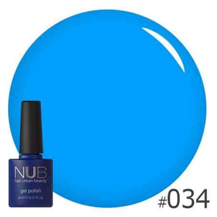 Гель-лак NUB №034 THE BLUE LAGOON, 8 мл